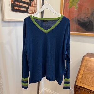 hasson tipped v neck drop pullover